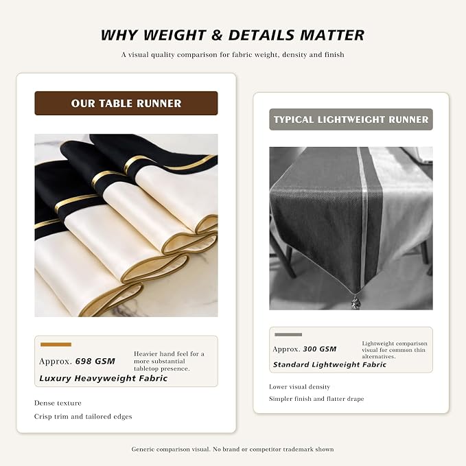 Avigers Table Runner 12 x 72 Inch, Tassels | Faux Silk double-layer accent - Image 6