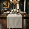 Signature Linen™ by D'Moksha Light Natural Table Runner 108 Inches Long by DMokshaHomes