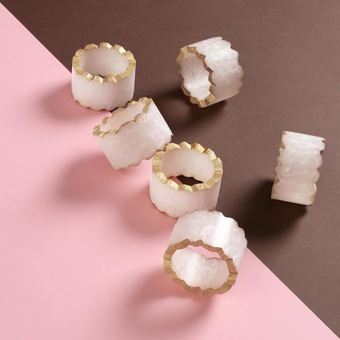 Rustic Epoxy Resin Napkin Rings Set of 6 - Image 8