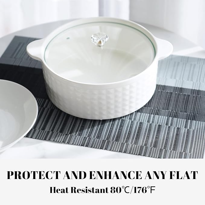Placemats Set of 8 Vinyl/Plastic Woven Place Mats - Image 4