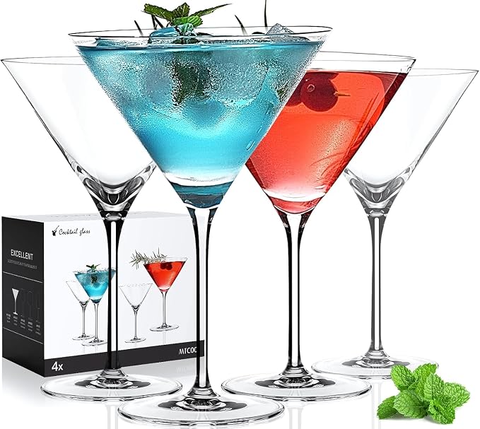 Martini Glasses Set of 4, 9oz Coupe Cocktail Glasses by LUNAMANTHA