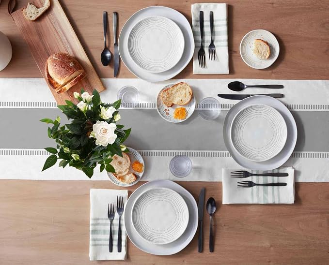 Grey Table Runners Stripes Table Runner Dresser Scarves 72 inches Long - Image 3