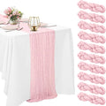 10 Pack Light Pink Cheesecloth Table Runner 10FT Boho Gauze Fabric Table Runner by HAISIWLKJ