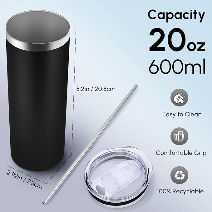 Volhoply 4 Pack Skinny Tumblers - Image 2