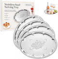 4 Pack Silver Serving Trays Set, Serving Trays by Unknown