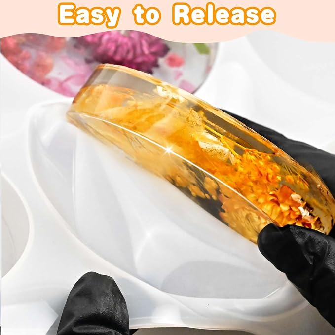 Round Coaster Resin Molds, Large 6 Cavity Extra Deep Coaster Molds | 4 Inch - Image 6