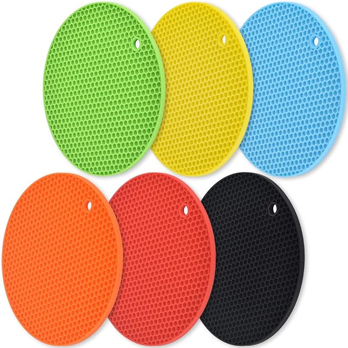homEdge Silicone Trivets Mat, 6 Packs Multipurpose Non Slip Heat Resistant Pot by homEdge