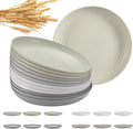 HEYCOME 12 Pcs Unbreakable Deep Dinner Plates Set, 9 inch Reusable Plastic by StayHealthyStayHappy