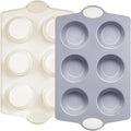 BRONYPRO 2-Pack 6-Cup Non Toxic Nonstick Ceramic Jumbo Muffin Pan & Cupcake Tin by Bronypro