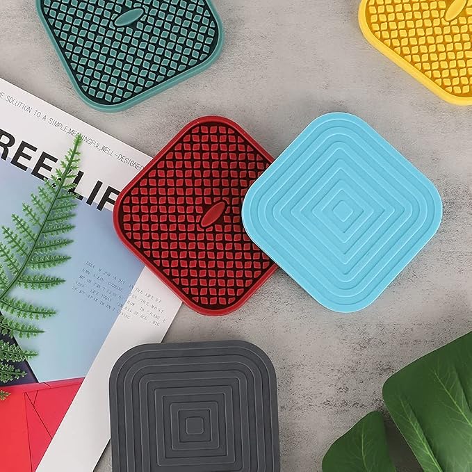 ME.FAN Silicone Coasters with Holder Square Drink Cup Mat - Image 8