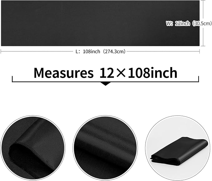 10-Pack Black Satin Table Runner 12 x 108 Inch Long Bright and Smooth Silk - Image 3