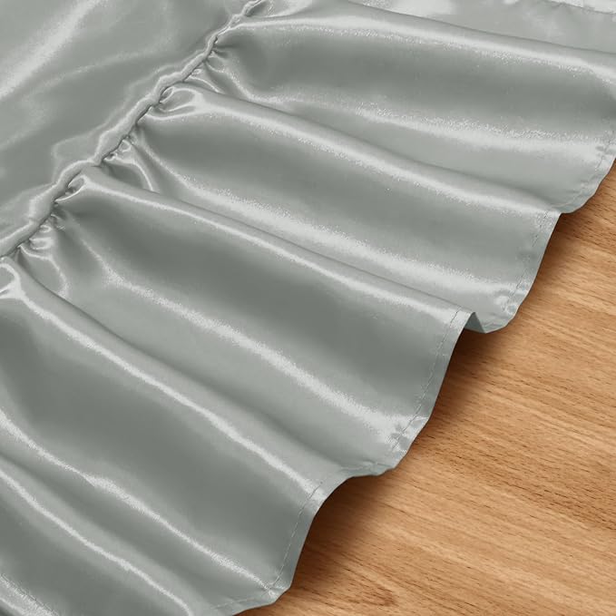 2 Pack Grey Satin Table Runner 12 x 108 Inch | Ruffle Design, Luxurious Dining - Image 5