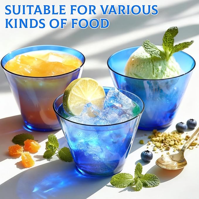 Glowserve 9 OZ Royal Blue Disposable Plastic Cups Cocktail Cup 50 Pack | Fancy - Image 5