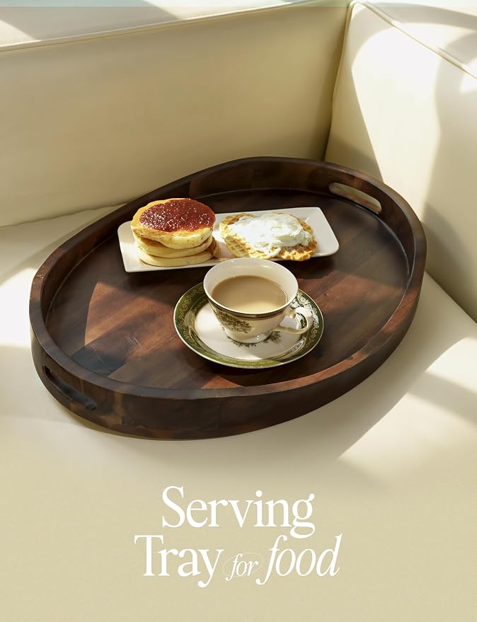 TIDITA Acacia Oval Wooden Serving Tray - Image 4