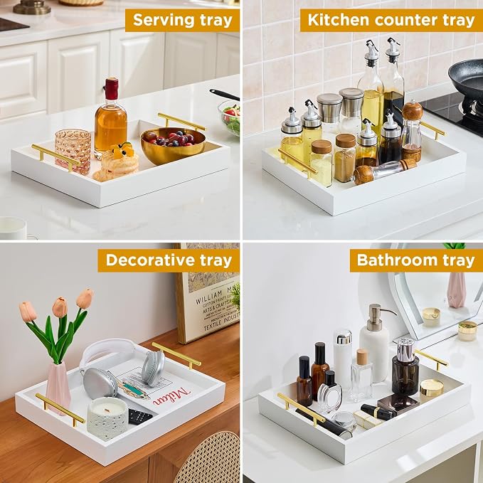 16"x12" Serving Trays with Handles, Ottoman Trays, Living Room, and Outdoors - Image 5