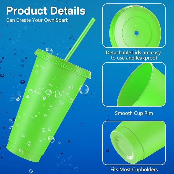 Amyhill 12 Pcs Reusable Glitter Cups - Image 3