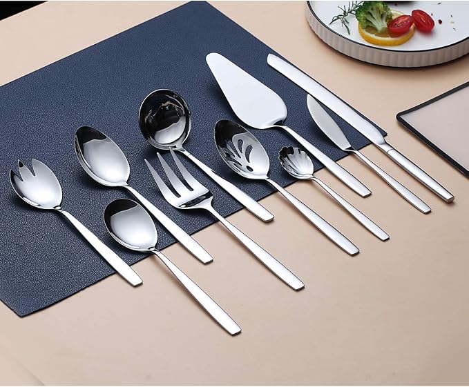 Silverware Serving Set 10 Pieces, Berglander Stainless Steel Flatware Serving - Image 2