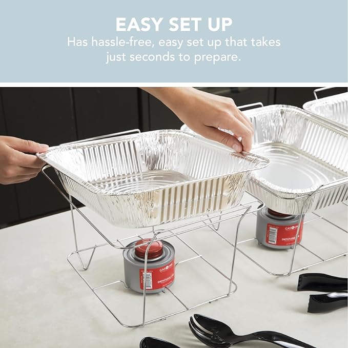 Alpha Living 12-Pack Disposable Chafing Dish Buffet Set - Image 4