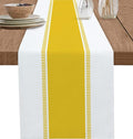 Yellow Table Runners 120 inches Long, Modern Stripes Table Runner Farmhouse by Futuregrace