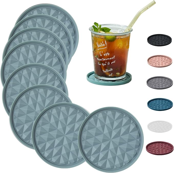 Silicone Drink Coasters Set of 8, Coaster by Wingcases