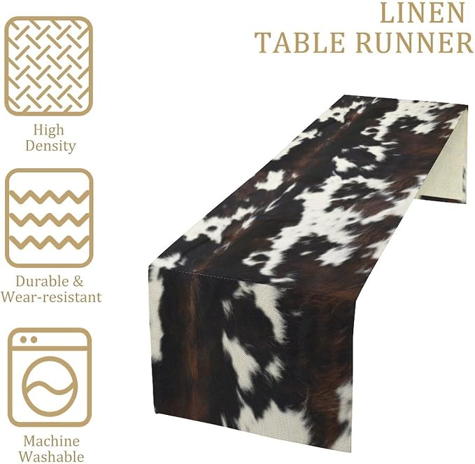 Cow Print Table Runner, 13x90 Inch - Image 4
