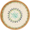 Kmelep Round Rattan Tray with Mother of Pearl Inlay, Rattan Serving Tray with by Kmelep