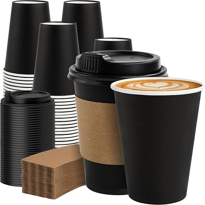 METAPRINT 100 Pack 12 oz Disposable Coffee Cups by METAPRINT