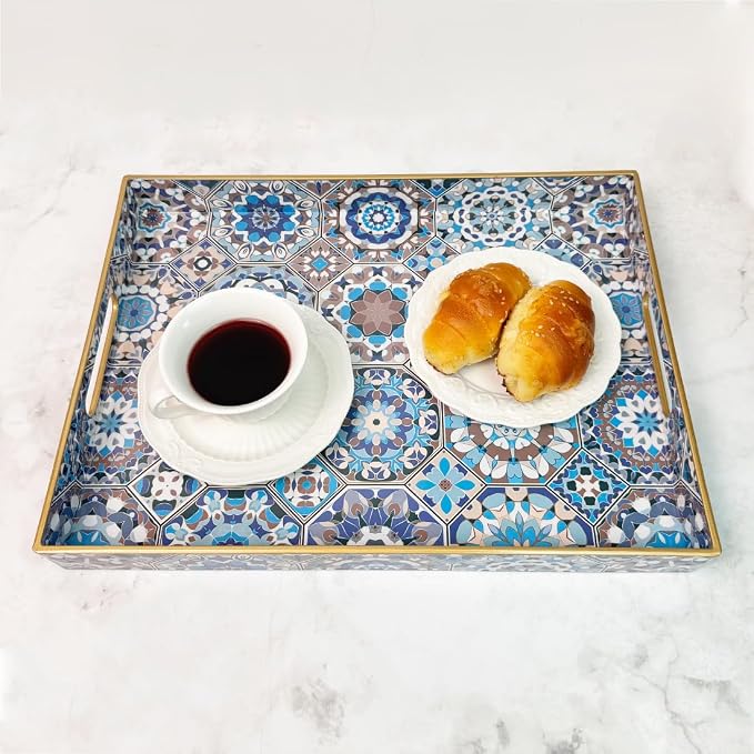 Boho Coffee Table Tray, Decorative Serving Tray - Image 3