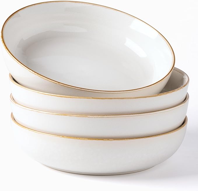 GBHOME 8.75'' Large Ceramic Pasta Bowls, 38oz Stoneware Pasta Serving Bowls Set by GBhome
