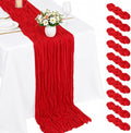 10 Pack Red Cheesecloth Table Runner 22 x 120 Inch Long Gauze Table Runner | by Fwxdbwyl