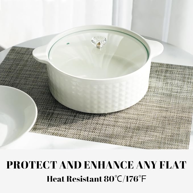 Placemats Set of 8 Vinyl/Plastic Woven Place Mats - Image 4