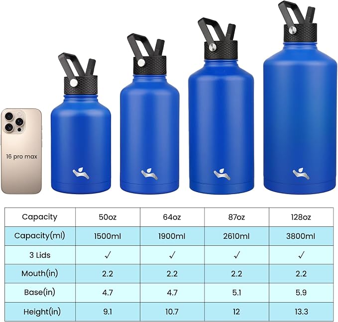 Konokyo 87 oz Insulated Stainless Steel Water Bottle Jug - Image 4