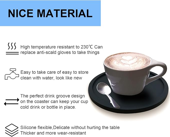 Anti-Slip Reusable Drink Coasters Set - Image 3
