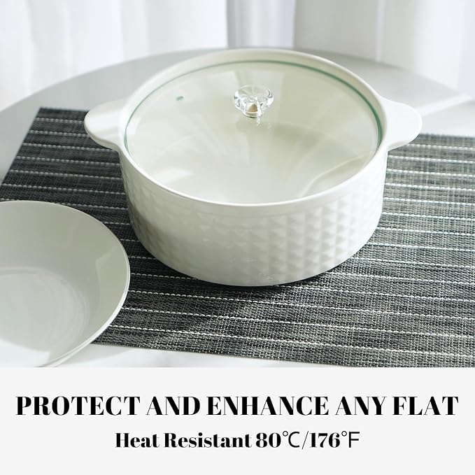 Placemats Set of 6 Vinyl/Plastic Woven Place Mats - Image 4