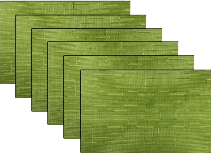 PIGCHCY Placemats, Washable Durable Vinyl Woven Table Mats, Elegant Heat by PIGCHCY