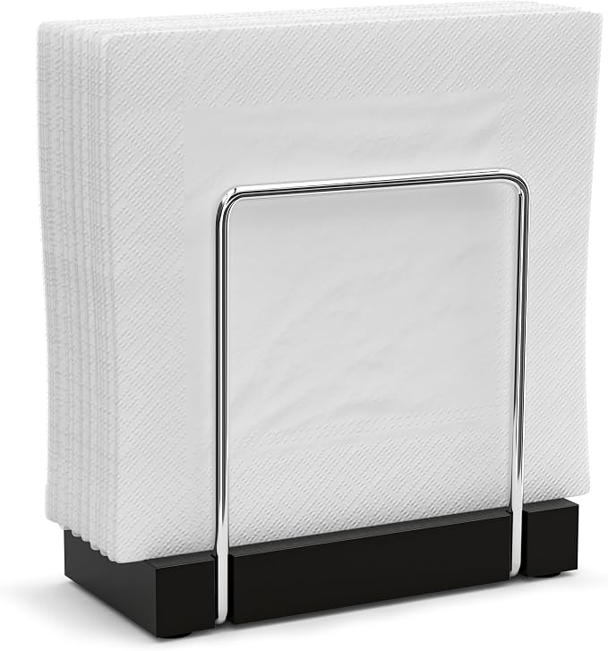 Wican Napkin Holder for Table, Bamboo Iron Standing Napkin Dispenser | Kitchen by Wican