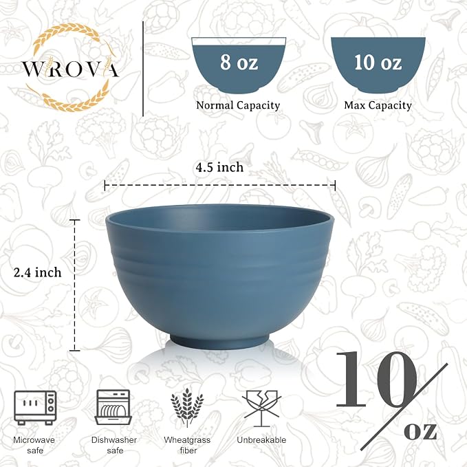 Handy Wheat Straw Bowls Set of 6, Unbreakable Ice-Cream Bowls Sets - Image 2