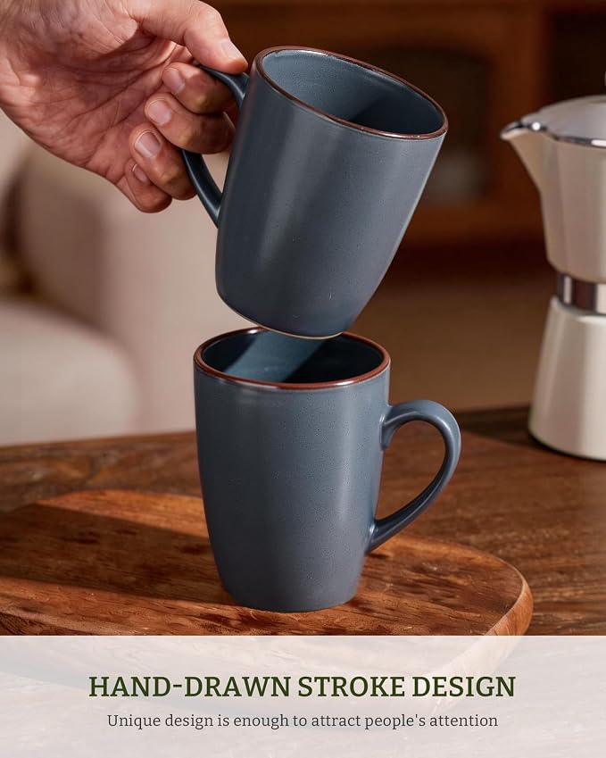 famiware Venus Coffee Mugs Set of 6, 13 oz Ceramic Stoneware Mug Cup Set | - Image 3