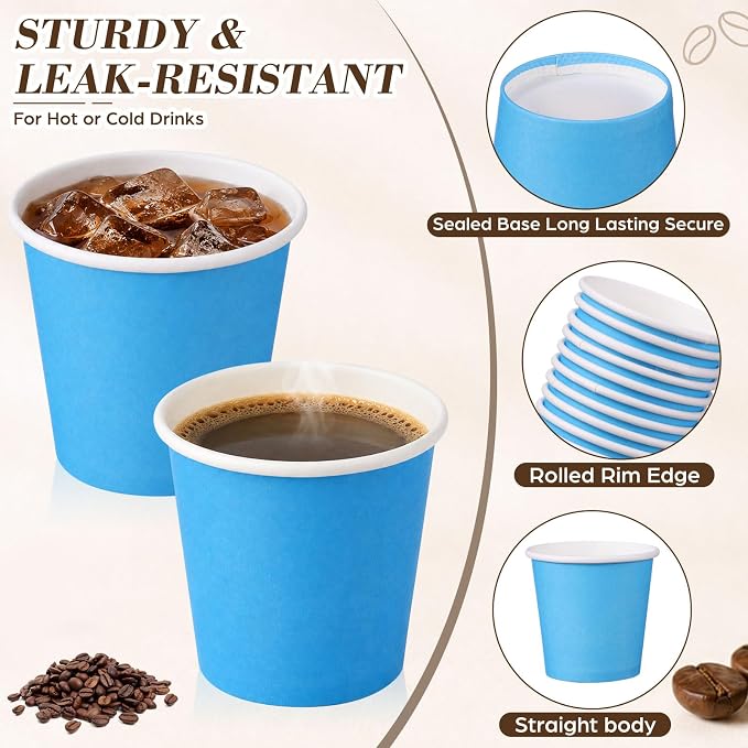 100 Pcs Mini Coffee Cups Brown Culture Cup 2oz Disposable Bathroom Cups Paper - Image 2