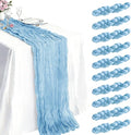 10 Pack Baby Blue Cheesecloth Table Runner 21 x 120 Inch Boho Gauze Sheer Table by Unknown