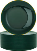 Nervure 100PCS Green and Gold Plastic Plates 10.25″ Disposable Dinner Plate | by Nervure