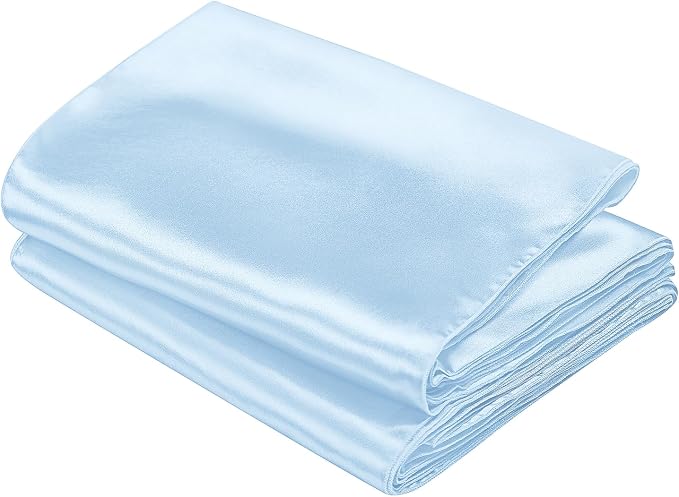 SiinvdaBZX 12 Pcs Light Blue Satin Table Runner 12 x 108 inches Long | Bright - Image 7