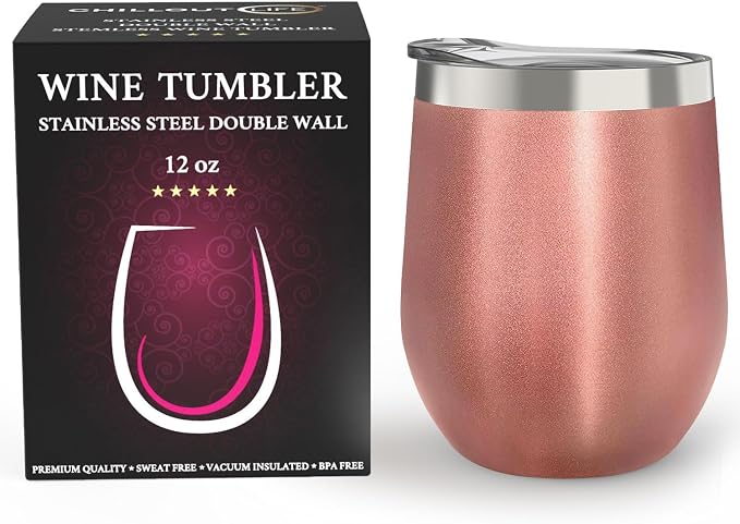 CHILLOUT LIFE 12 oz Stainless Steel Wine Tumbler - Image 2