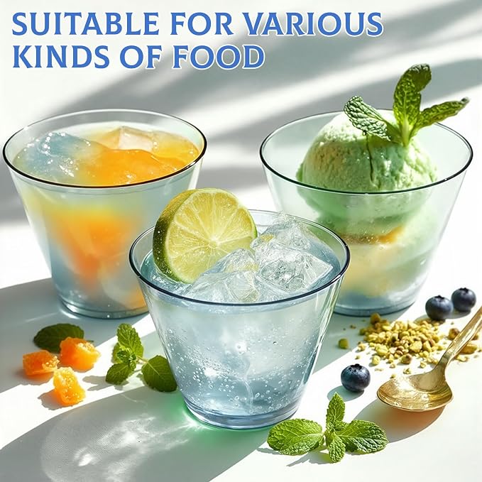 Glowserve 9 OZ Blue Disposable Plastic Cups Cocktail Cup 50 Pack | Fancy - Image 6