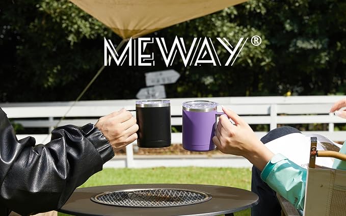 MEWAY 12oz Coffee Mug With Handle 4 Pack Bulk, Stainless Steel Insulated Travel - Image 9