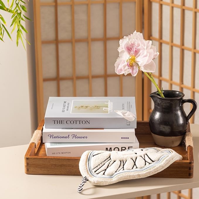 16.5 x 12 Inches Acacia Wood Serving Tray, Large Wooden Food Trays - Image 4