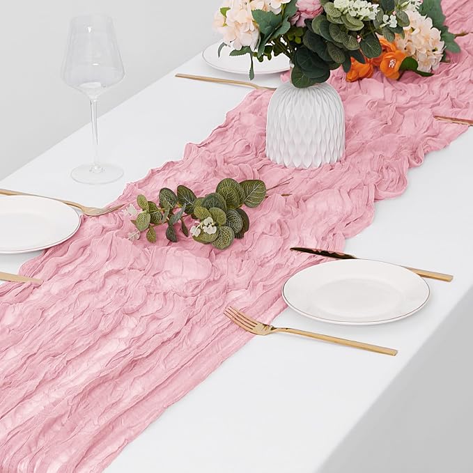 30 Pack Light Pink Cheesecloth Table Runner 17 x 108 inch Cheese Cloth Table - Image 4