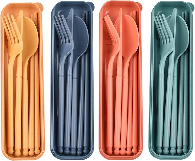 Camping Utensils Set, Reusable Utensils Set by CUNTAUK