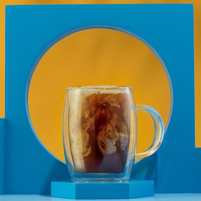 JoyJolt Double Wall Glasses 13.5-Ounce Insulated Mugs Double Walled Glass Cups - Image 7