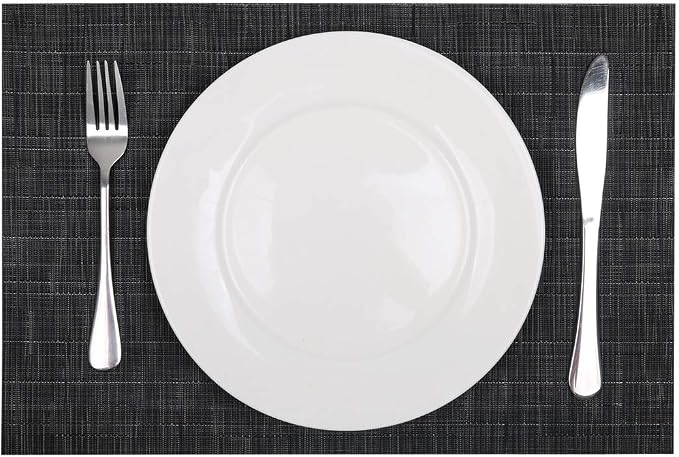 SHACOS Placemats Set of 6 Woven Vinyl Place Mats - Image 3